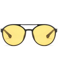 Shield Vintage Men Women Flat Top Fashion Side Shield Frame Sunglasses Shades UV Protection - Yellow - C918UDCDGCI $8.41