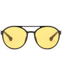 Shield Vintage Men Women Flat Top Fashion Side Shield Frame Sunglasses Shades UV Protection - Yellow - C918UDCDGCI $8.41