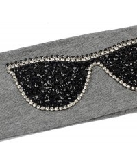 Wrap Plain Stretch Headb s Sunglasses Elastic Headb Rhinestones Hair B - Silver Black - CM18T74MKN2 $61.69