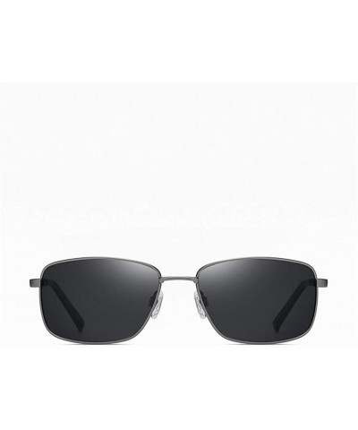 Goggle Polarized Sunglasses for Men/Women Rectangular Driving Sun Glasses Square Goggle Metal Frame 3351 - Grey - CZ197KT7RET...