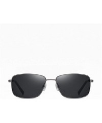 Goggle Polarized Sunglasses for Men/Women Rectangular Driving Sun Glasses Square Goggle Metal Frame 3351 - Grey - CZ197KT7RET...