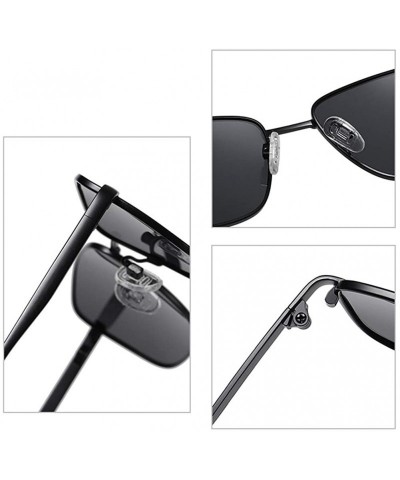 Goggle Polarized Sunglasses for Men/Women Rectangular Driving Sun Glasses Square Goggle Metal Frame 3351 - Grey - CZ197KT7RET...