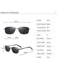Goggle Polarized Sunglasses for Men/Women Rectangular Driving Sun Glasses Square Goggle Metal Frame 3351 - Grey - CZ197KT7RET...