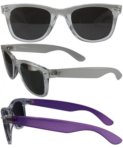 Wayfarer Wayfarer Style Sunglasses with Clear to Purple Color Changing Temples from - C111FR8YRBZ $23.95