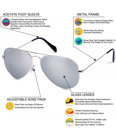 Oval Classic Crystal Glass Lens Retro Square/Aviator/Round Metal Frame Sunglasses for Men Women-100% UV400 Protection - CF193...