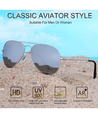 Oval Classic Crystal Glass Lens Retro Square/Aviator/Round Metal Frame Sunglasses for Men Women-100% UV400 Protection - CF193...