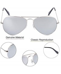 Oval Classic Crystal Glass Lens Retro Square/Aviator/Round Metal Frame Sunglasses for Men Women-100% UV400 Protection - CF193...