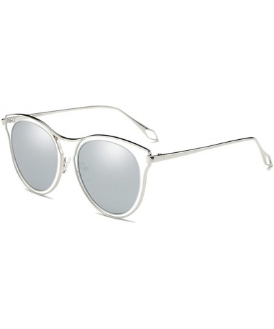 Oversized Fashion Polarized Sunglasses UV Mirrored Lens Oversize Metal Frame - C4 - CM18DKA48C7 $22.57