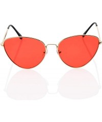 Cat Eye Cat eye UV400 Lightweight Color lens Retro style for Women IL1002 - Red - C418K5LA39N $13.93