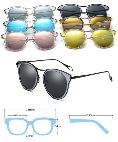 Oversized Fashion Polarized Sunglasses UV Mirrored Lens Oversize Metal Frame - C4 - CM18DKA48C7 $14.95