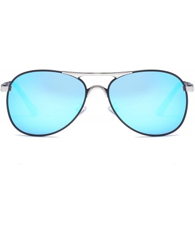 Aviator Metal Frame Polarized Aviator Sunglasses UV400 Protection Spring Hinge Men Women Outdoor VC1020 - Blue - CW18I4QI4HU ...