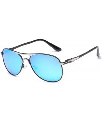 Aviator Metal Frame Polarized Aviator Sunglasses UV400 Protection Spring Hinge Men Women Outdoor VC1020 - Blue - CW18I4QI4HU ...