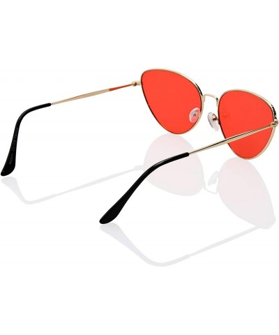 Cat Eye Cat eye UV400 Lightweight Color lens Retro style for Women IL1002 - Red - C418K5LA39N $29.79