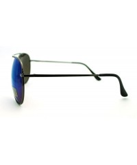 Aviator Color Mirror Lens Cop Pilot Metal Aviator Sunglasses Unisex - Gunmetal (Blue Mirror) - CA186UUCI28 $12.42