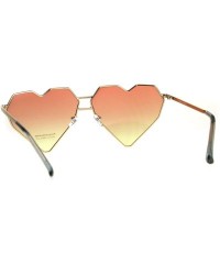 Rectangular Womens Squared Heart Shape Oceanic Gradient Lens Sunglasses - Orange Yellow - CI180HEONSO $10.28