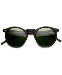 Round Retro Horned Rim P3 Keyhole Round Horn Rimmed Sunglasses - Matte-black Green - CB11FBCSHZT $10.07