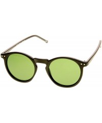 Round Retro Horned Rim P3 Keyhole Round Horn Rimmed Sunglasses - Matte-black Green - CB11FBCSHZT $10.07