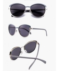 Round Fashion Sunglasses with Case for Women Classic Round Frame Eyewear UV 400 Protection - Gray - CL18TI95C8Q $45.68