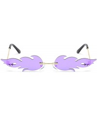 Rimless Flame Sunglasses for Women Men-Design Fashion Fire Shades So Sassy 8070 - Purple - CB197KNSSLT $9.82