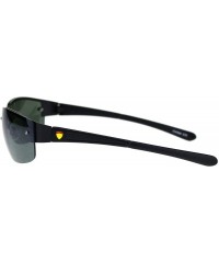 Rectangular Mens 90s Rimless Narrow Rectangular Luxury Designer Style Classy Sunglasses - Black Green - C518QW76XXE $12.77