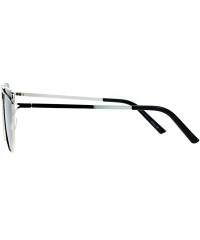 Cat Eye Unique Metal Brow Wire Womens Cat Eye Sunglasses - Silver Black - CG12G8WBMOD $15.16