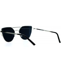 Cat Eye Unique Metal Brow Wire Womens Cat Eye Sunglasses - Silver Black - CG12G8WBMOD $15.16