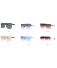 Rimless Oversize Sunglasses Women Brand Designer Semi-Rimless Square Sunglasses Men One Piece Lens Eyewear UV400 - C1 - CE198...