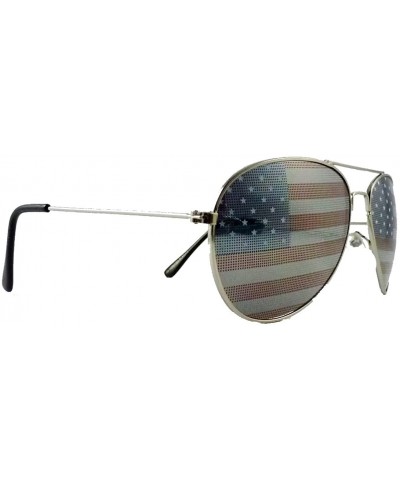 Aviator American Flag Aviator Sunglasses USA - CX11ECGZWDP $11.06