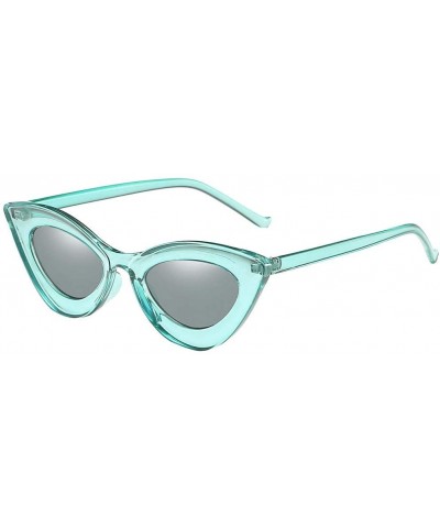 Rectangular Fashion Women Cat Eye Sunglasses Glasses Shades Vintage Retro Style Luxury Accessory (Green) - Green - CM195MARYD...