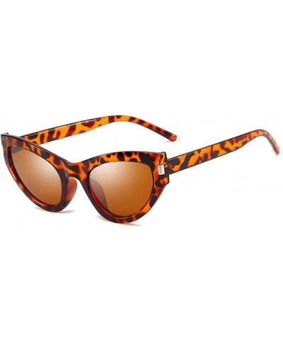 Oval Women Sunglasses Retro Black Grey Drive Holiday Oval Non-Polarized UV400 - Brown - CQ18R6X7TH6 $17.09
