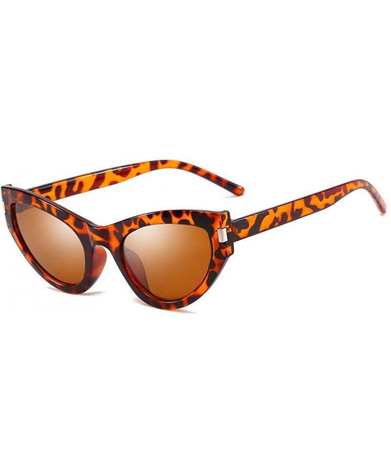 Oval Women Sunglasses Retro Black Grey Drive Holiday Oval Non-Polarized UV400 - Brown - CQ18R6X7TH6 $8.09