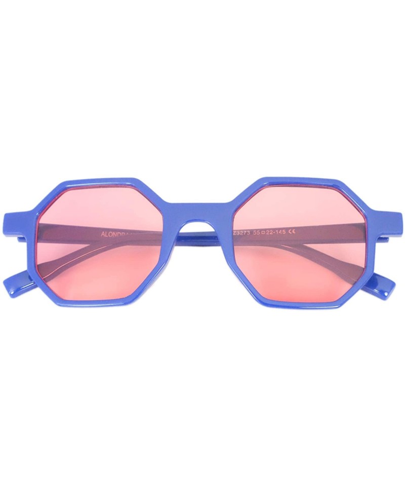 Oval The Chacha Polygon Sunglasses for women UV400 - Blue and Pink - CP18LMZOMWI $20.55