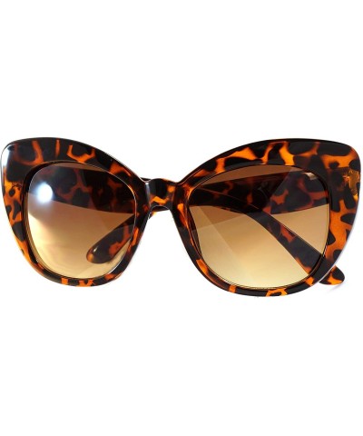 Cat Eye Women's Retro Oversize Cat-Eye Sunglasses A015 - Black/ Purple Gradient - CO184A0GT59 $19.28