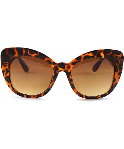 Cat Eye Women's Retro Oversize Cat-Eye Sunglasses A015 - Black/ Purple Gradient - CO184A0GT59 $9.38