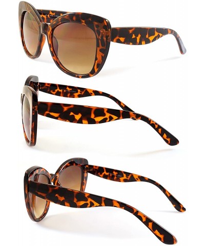 Cat Eye Women's Retro Oversize Cat-Eye Sunglasses A015 - Black/ Purple Gradient - CO184A0GT59 $9.38