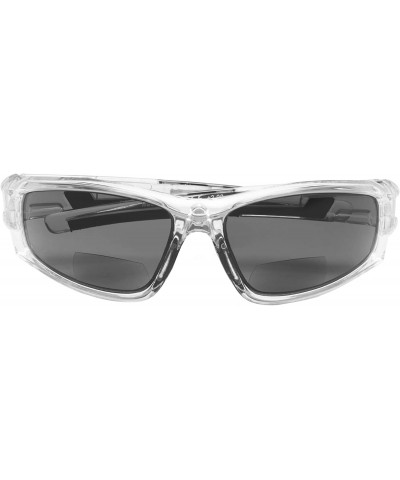 Sport Bifocal Sports Sunglasses TR90 Frame Outdoor Reading Sunglasses - Clear-grey-lens - CX18NMIM8AY $10.31