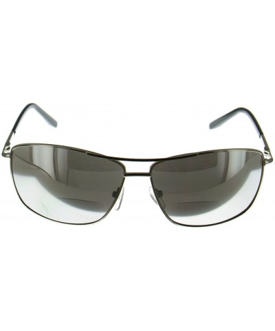 Aviator Legend Men's Aviator Bifocal Reader Sunglasses (Gunmetal +2.50) - Gunmetal - CF18G2ALUYW $44.02