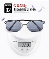 Oval UV 400 Lens Protection Sunglasses for Men Women Aviator Polarized Metal - Blue - CH18GX3IQKZ $45.12