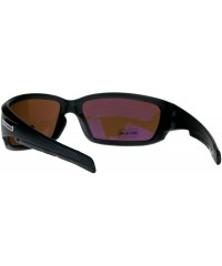 Rectangular Mens HD Driving Lens Warp Around Rectangular Biker Sport Sunglasses - Matte Black - C8189XLK4XC $19.40
