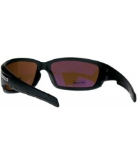 Rectangular Mens HD Driving Lens Warp Around Rectangular Biker Sport Sunglasses - Matte Black - C8189XLK4XC $11.74