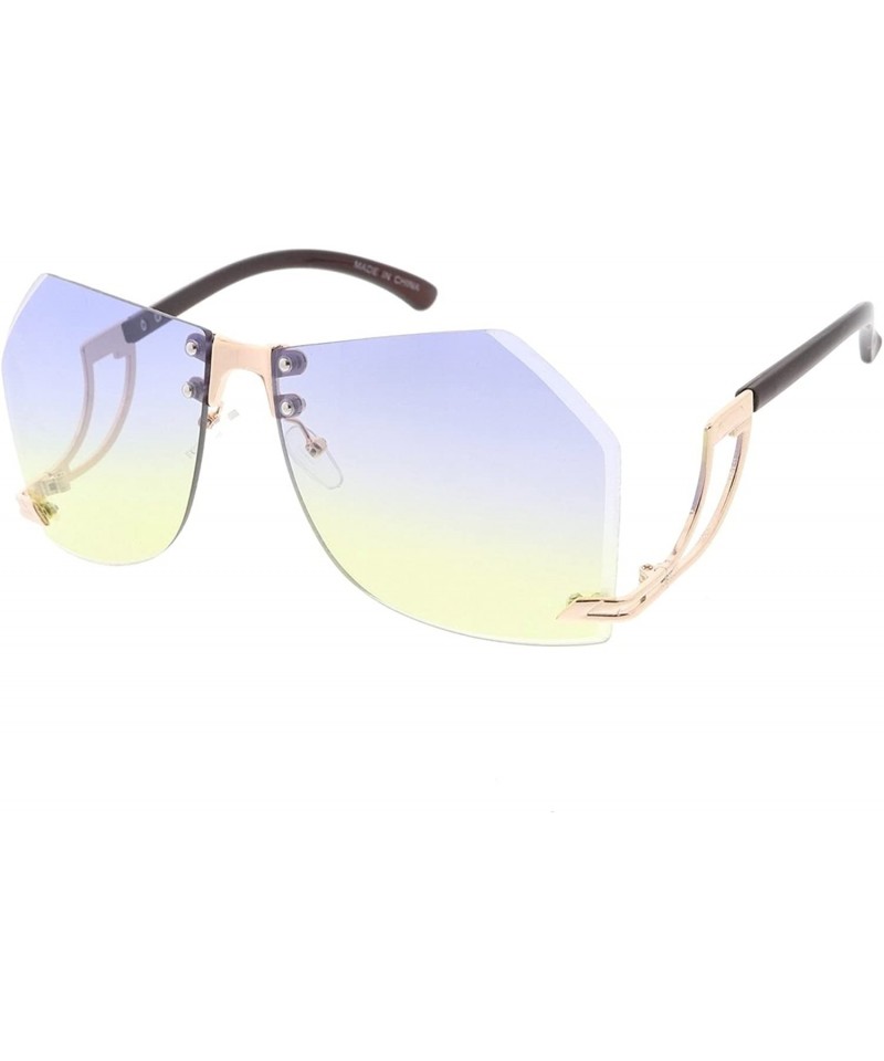 Shield Heritage Modern "Very Complicated" Wired Frame Sunglasses - Yellow - C818GYHYM2H $7.44