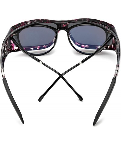 Shield Sunglasses Polarized Prescription Protection - Purple Ink Frame Polarized Gray Lens Wrap Around Sunglasses - CO1949U3Y...