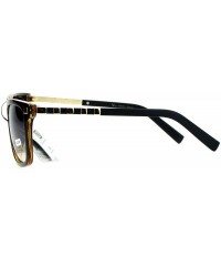 Wayfarer Luxury Designer Rectangular Horn Rim Gradient Lens Bling Sunglasses - Dark Brown - C212HHXOWM1 $22.84