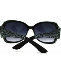 Rectangular Womens Rhinestone Oversized Rectangular Butterfly Thick Arm Fashion Sunglasses - Black - CU11JKRDV7Z $10.26