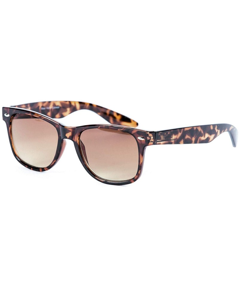 Wayfarer Classic Style Full Lens (No Bifocal) Reading Sunglasses for Men and Women - Brown/Tortoise - CK18QHMIZC2 $12.52