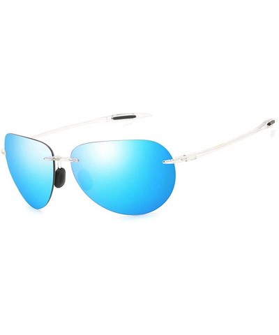 Aviator Rimless Sunglasses For Men Women Ultralight TR90 Frame - White - CR18SNKXA76 $20.28