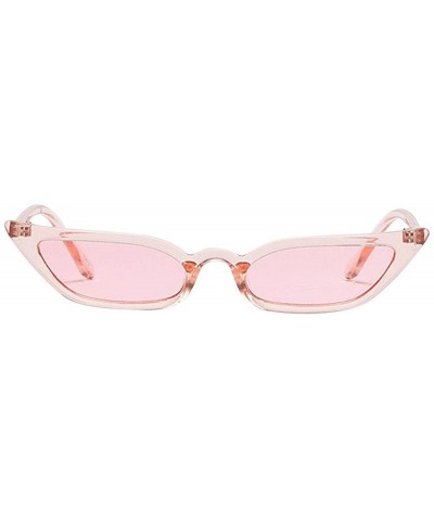 Sport Fashion Women Glasses Vintage Cat Eye Sunglasses Ladies Small Frame UV400 Eyewear - Pink - CZ196HEEKXE $19.10