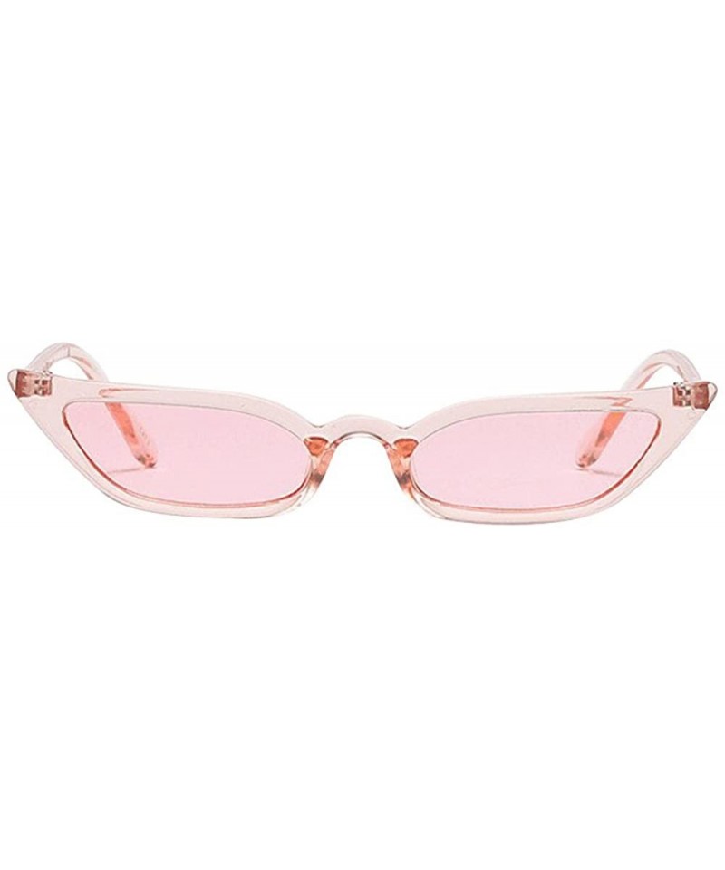 Sport Fashion Women Glasses Vintage Cat Eye Sunglasses Ladies Small Frame UV400 Eyewear - Pink - CZ196HEEKXE $8.93