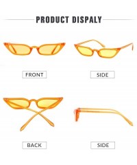 Rimless Vintage Sunglasses Women Cat Eye Frame Colorful lens Glasses UV 400 Protection - Cear Orange - CN1805RUD90 $12.29