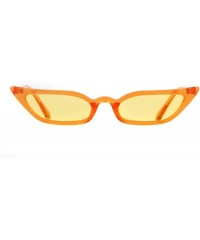 Rimless Vintage Sunglasses Women Cat Eye Frame Colorful lens Glasses UV 400 Protection - Cear Orange - CN1805RUD90 $12.29